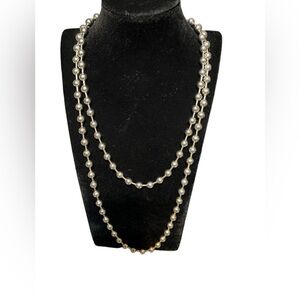 Trendy Silver Chain Pull style 49 inch necklace. Metal